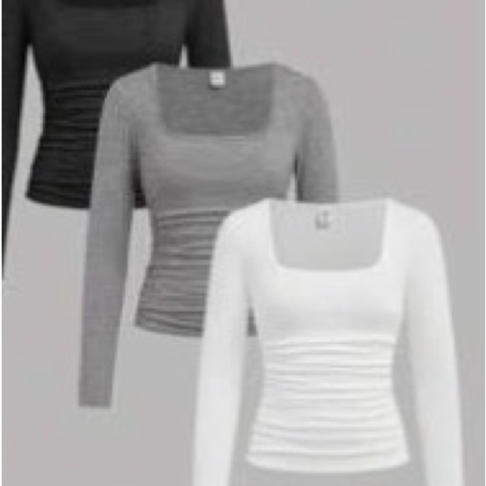girls Long Sleeve Tops - Black, Gray, and White new sz 14